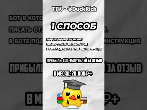 Способы заработка подростку. ТГК - DuckRich #заработоквинтернете #заработок